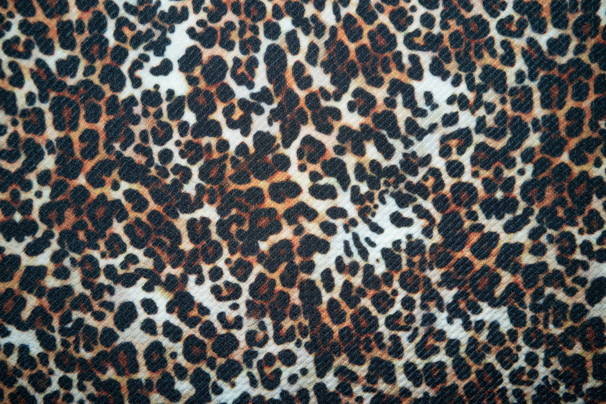 Leopard Bullet Print #167 Ribbed Scuba Techno Double Knit 2-Way Stretch Poly Spandex Apparel Craft Fabric 58"-60" Wide BTY