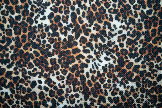 Leopard Bullet Print #167 Ribbed Scuba Techno Double Knit 2-Way Stretch Poly Spandex Apparel Craft Fabric 58"-60" Wide BTY