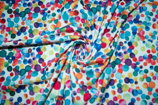 Watercolor Confetti #05 Double Brushed Polyester Spandex Apparel Stretch Fabric 190 GSM 58"-60" Wide By The Yard