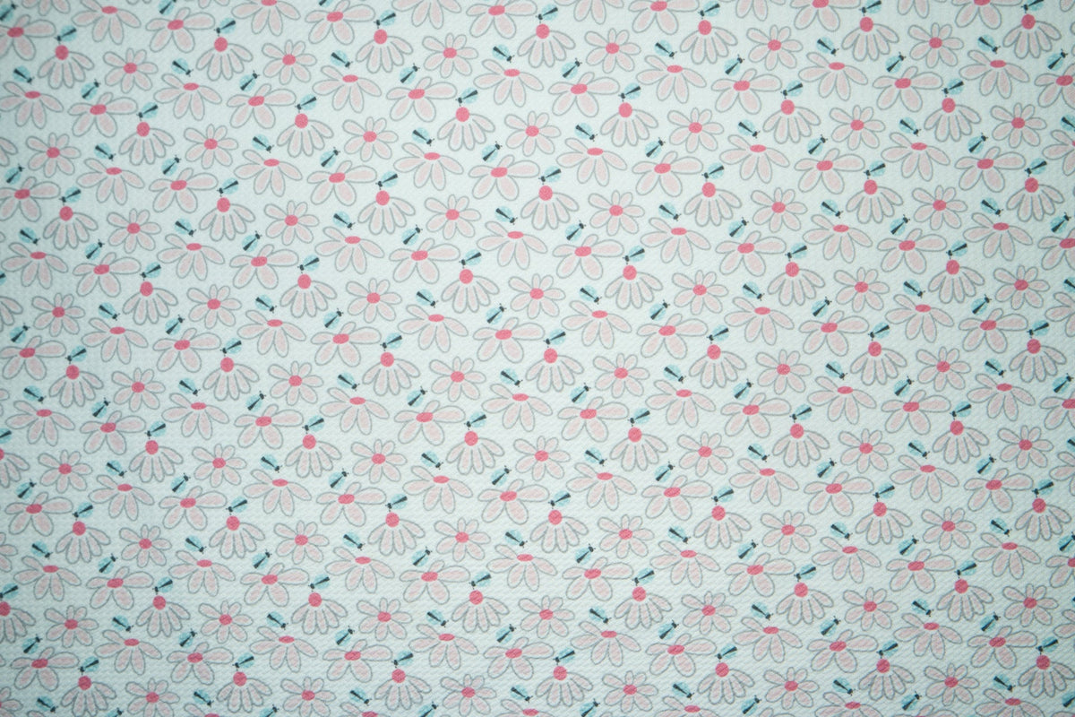 Floral Bullet Print #175 Ribbed Scuba Techno Double Knit 2-Way Stretch Poly Spandex Apparel Craft Fabric 58"-60" Wide BTY