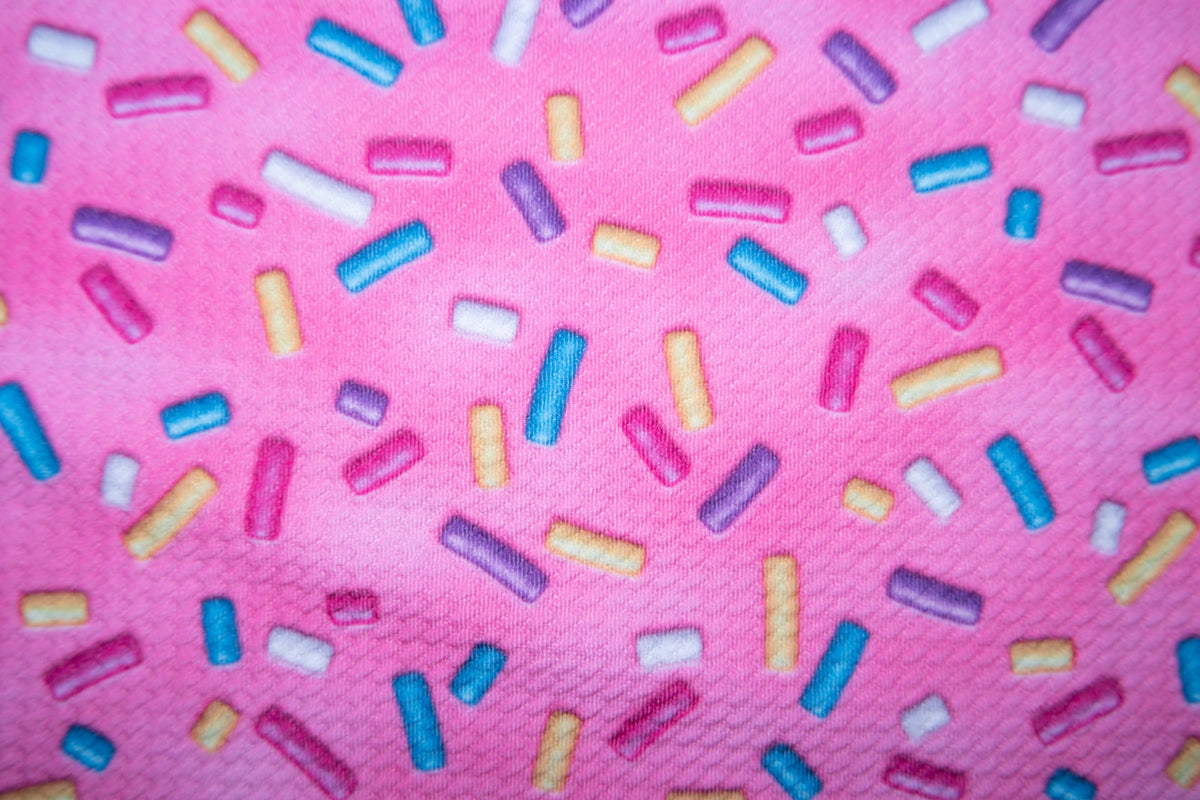 Pink Sprinkles Bullet Print #151 Ribbed Scuba Techno Double Knit 2-Way Stretch Poly Spandex Apparel Craft Fabric 58"-60" Wide BTY