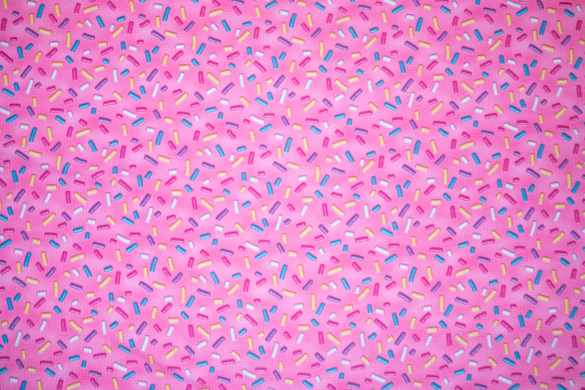 Pink Sprinkles Bullet Print #151 Ribbed Scuba Techno Double Knit 2-Way Stretch Poly Spandex Apparel Craft Fabric 58"-60" Wide BTY