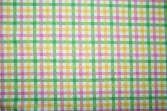 Spring Easter Plaid Bullet Print #158 Ribbed Scuba Techno Double Knit 2-Way Stretch Poly Spandex Apparel Craft Fabric 58"-60" Wide BTY