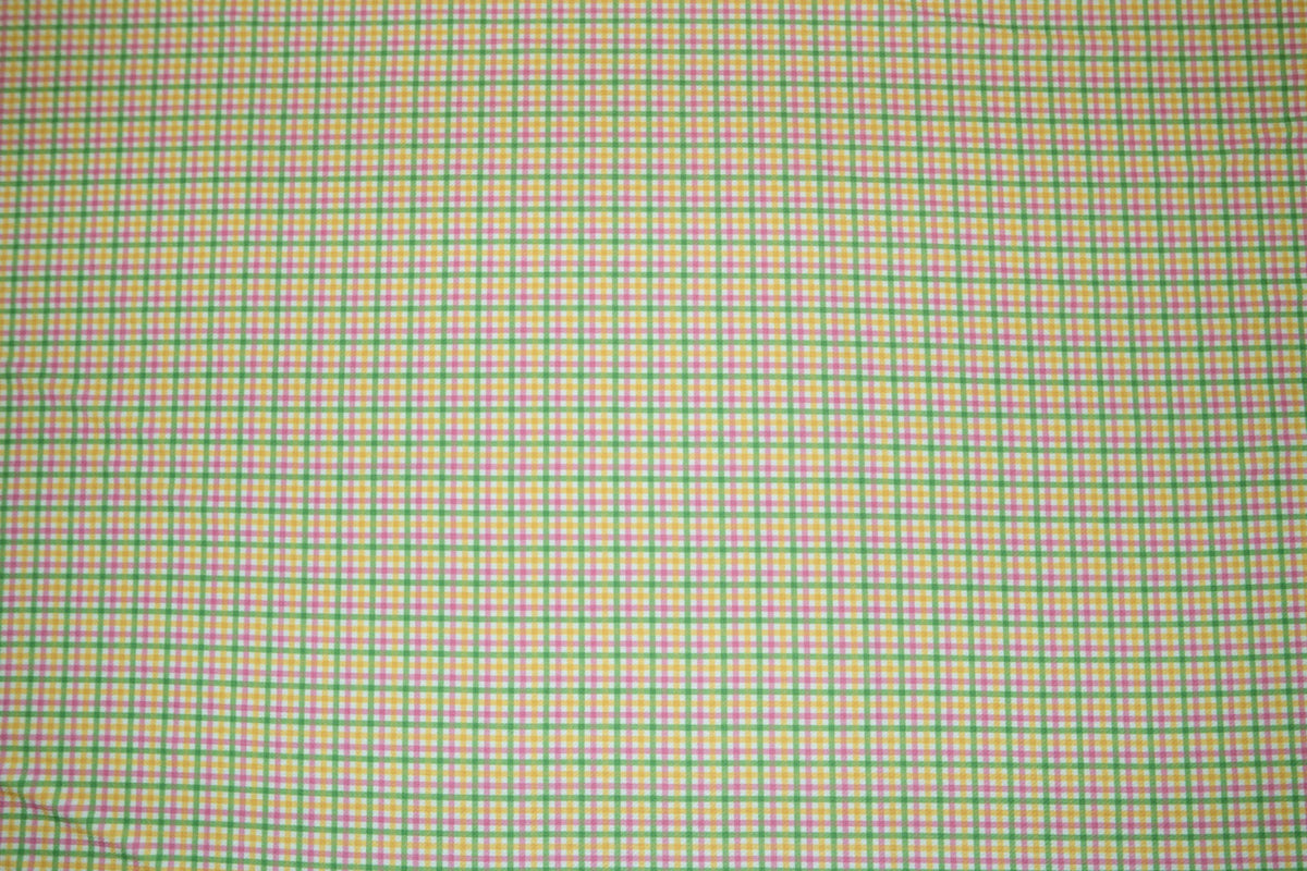 Spring Easter Plaid Bullet Print #158 Ribbed Scuba Techno Double Knit 2-Way Stretch Poly Spandex Apparel Craft Fabric 58"-60" Wide BTY