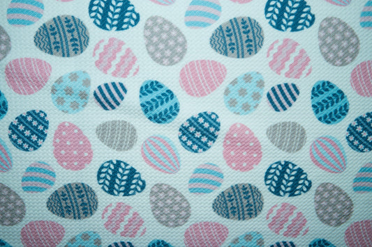 Easter Egg Bullet Print #159 Ribbed Scuba Techno Double Knit 2-Way Stretch Poly Spandex Apparel Craft Fabric 58"-60" Wide BTY