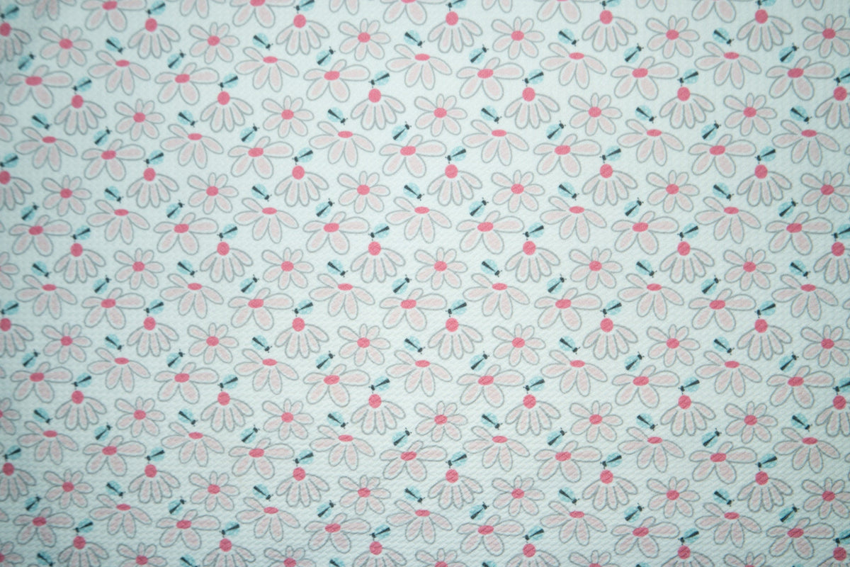 Floral Bullet Print #175 Ribbed Scuba Techno Double Knit 2-Way Stretch Poly Spandex Apparel Craft Fabric 58"-60" Wide BTY