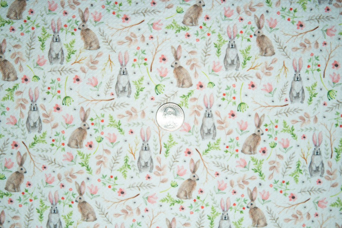 Spring Rabbit Bullet Print #176 Ribbed Scuba Techno Double Knit 2-Way Stretch Poly Spandex Apparel Craft Fabric 58"-60" Wide BTY