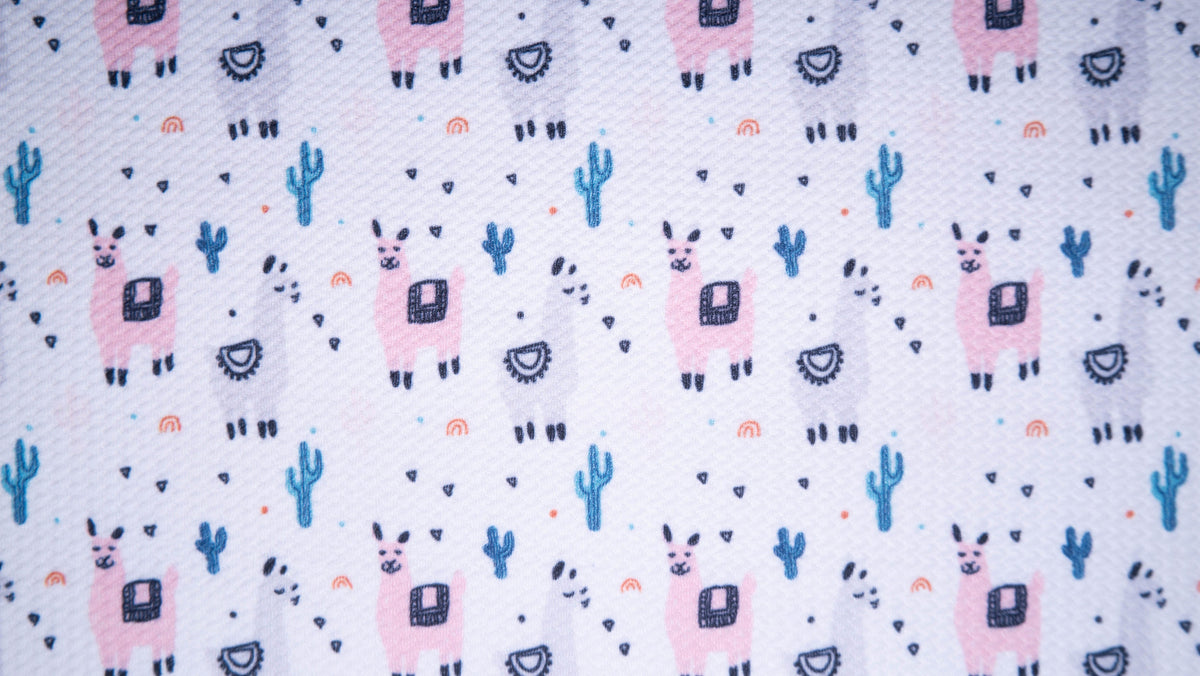 Llama Cactus Bullet Print #185 Ribbed Scuba Techno Double Knit 2-Way Stretch Poly Spandex Apparel Craft Fabric 58"-60" Wide BTY