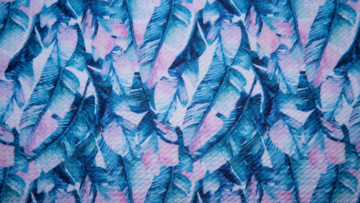 Banana Leaf Bullet Print #198 Ribbed Scuba Techno Double Knit 2-Way Stretch Poly Spandex Apparel Craft Fabric 58"-60" Wide BTY