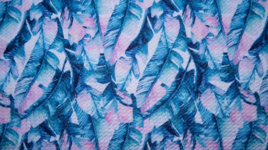 Banana Leaf Bullet Print #198 Ribbed Scuba Techno Double Knit 2-Way Stretch Poly Spandex Apparel Craft Fabric 58"-60" Wide BTY
