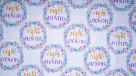 Eight Month Milestone Bullet Print #208 Ribbed Scuba Techno Double Knit 2-Way Stretch Poly Spandex Apparel Craft Fabric 58"-60" Wide BTY