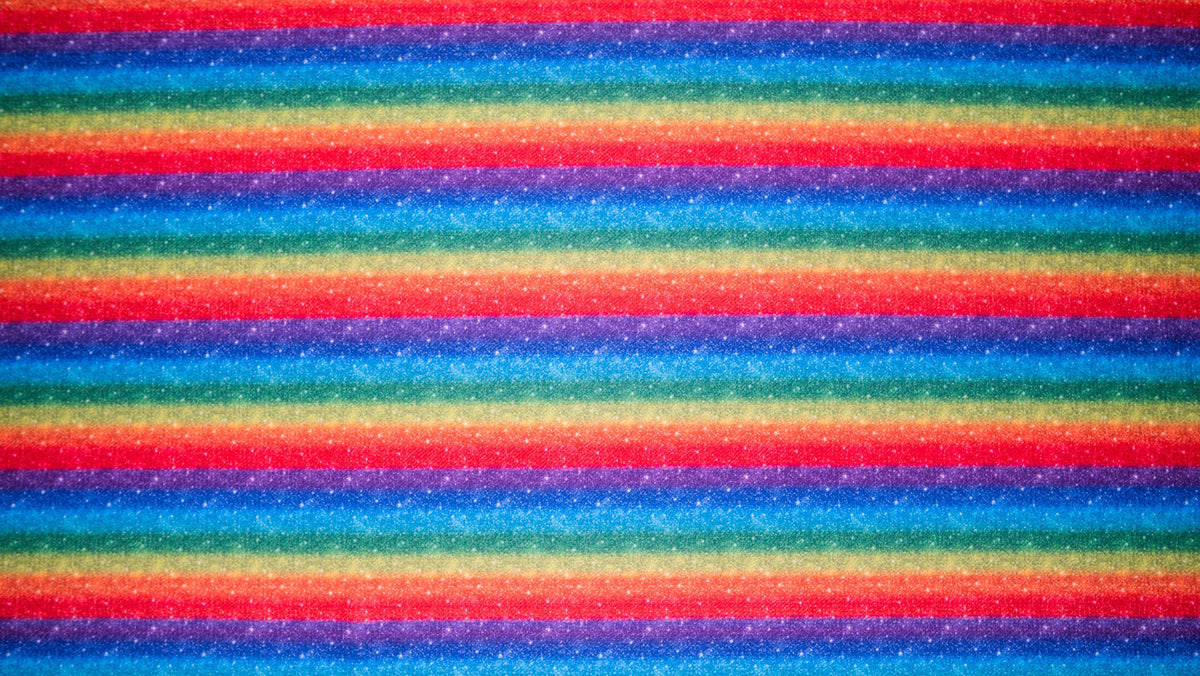 Rainbow Sparkle Bullet Print #218 Ribbed Scuba Techno Double Knit 2-Way Stretch Poly Spandex Apparel Craft Fabric 58"-60" Wide BTY