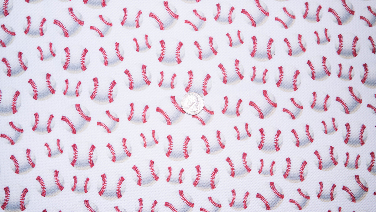 Baseball Bullet Print #229 Ribbed Scuba Techno Double Knit 2-Way Stretch Poly Spandex Apparel Craft Fabric 58"-60" Wide BTY