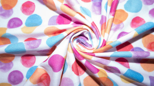 Watercolor Dots #21 Double Brushed Polyester Spandex Apparel Stretch Fabric 190 GSM 58"-60" Wide By The Yard