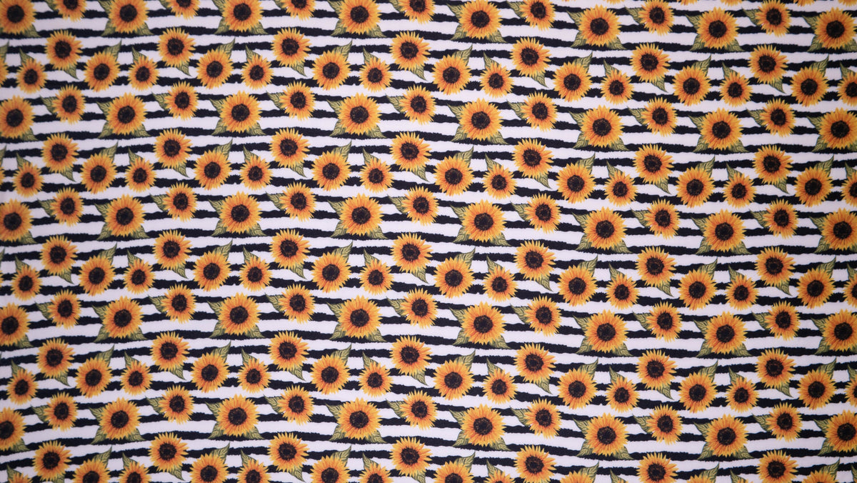 Sunflower Stripe #23 Double Brushed Polyester Spandex Apparel Stretch Fabric 190 GSM 58"-60" Wide By The Yard