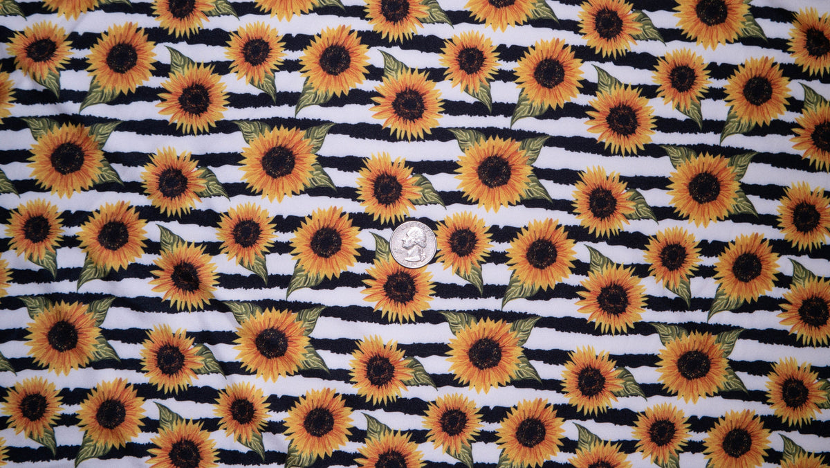 Sunflower Stripe #23 Double Brushed Polyester Spandex Apparel Stretch Fabric 190 GSM 58"-60" Wide By The Yard