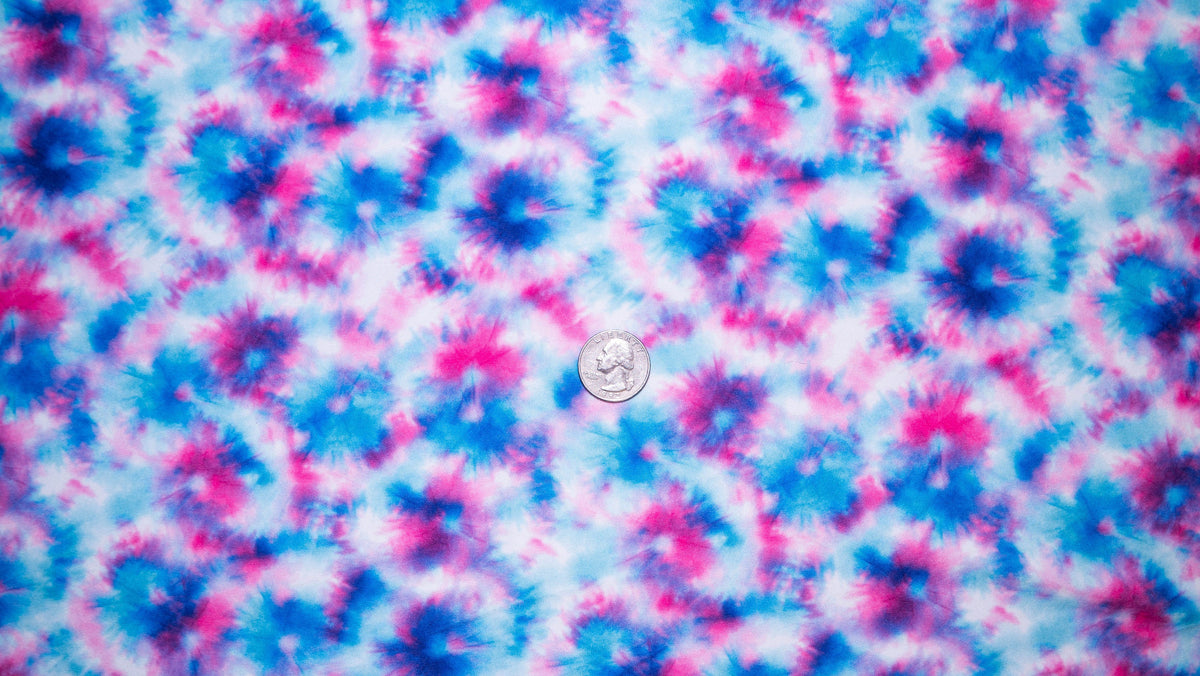 Fourth of July Tie Dye #24 Double Brushed Polyester Spandex Apparel Stretch Fabric 190 GSM 58"-60" Wide By The Yard