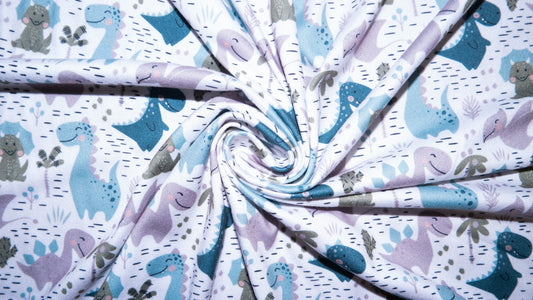Dinosaur #40 Double Brushed Polyester Spandex Apparel Stretch Fabric 190 GSM 58"-60" Wide By The Yard
