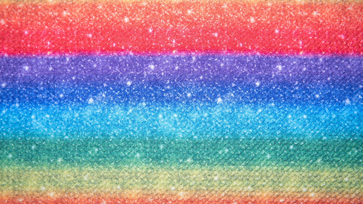 Rainbow Sparkle Bullet Print #218 Ribbed Scuba Techno Double Knit 2-Way Stretch Poly Spandex Apparel Craft Fabric 58"-60" Wide BTY