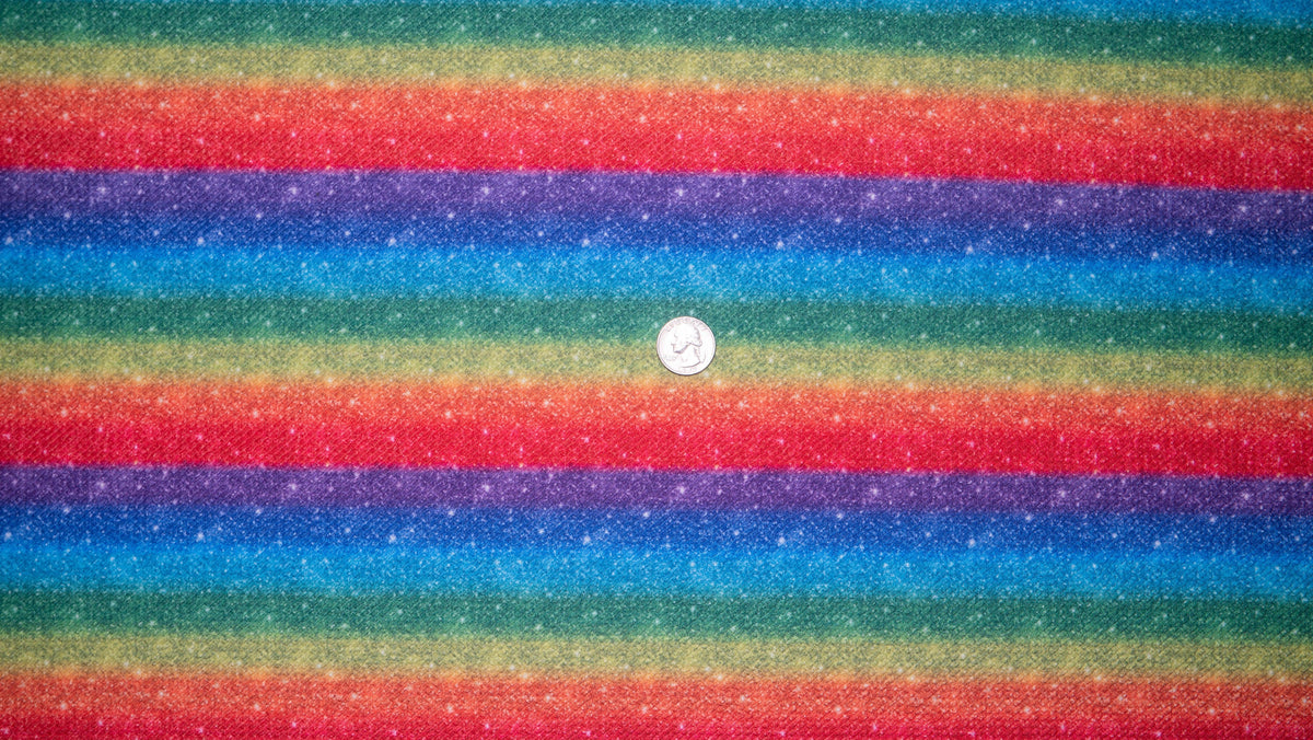 Rainbow Sparkle Bullet Print #218 Ribbed Scuba Techno Double Knit 2-Way Stretch Poly Spandex Apparel Craft Fabric 58"-60" Wide BTY