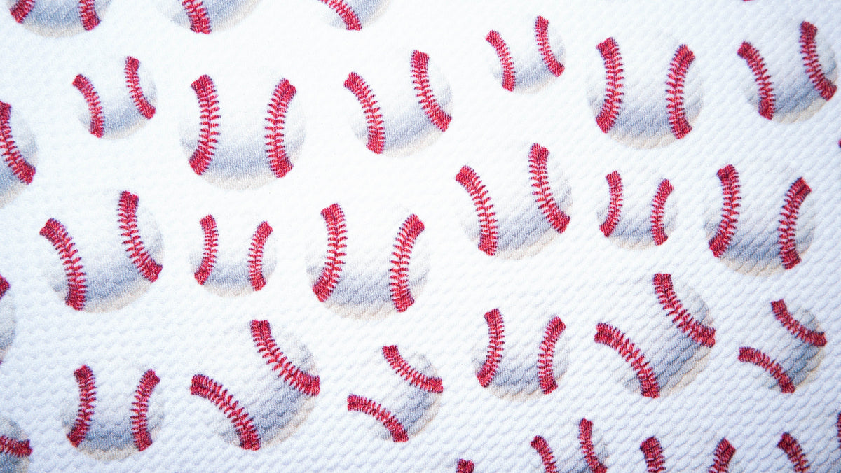 Baseball Bullet Print #229 Ribbed Scuba Techno Double Knit 2-Way Stretch Poly Spandex Apparel Craft Fabric 58"-60" Wide BTY