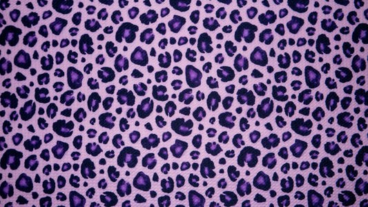 Purple Leopard Animal Bullet Print #191 Ribbed Scuba Techno Double Knit 2-Way Stretch Poly Spandex Apparel Craft Fabric 58"-60" Wide BTY