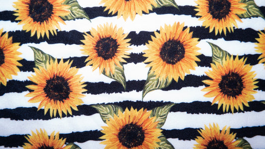 Sunflower Stripe #23 Double Brushed Polyester Spandex Apparel Stretch Fabric 190 GSM 58"-60" Wide By The Yard