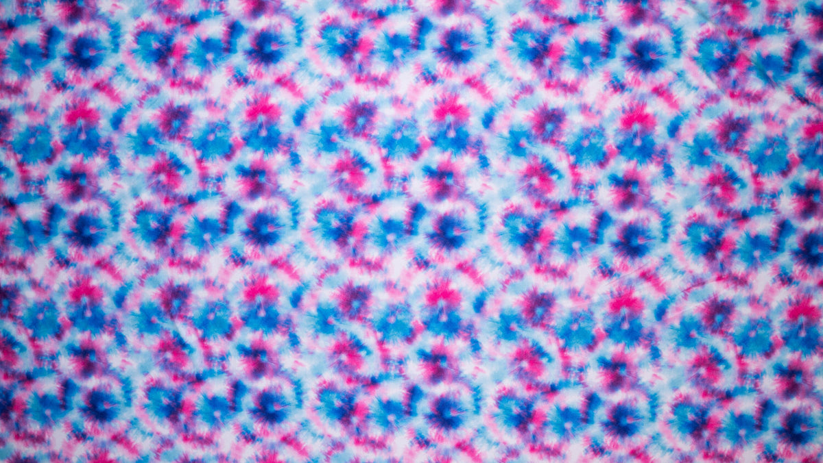 Fourth of July Tie Dye #24 Double Brushed Polyester Spandex Apparel Stretch Fabric 190 GSM 58"-60" Wide By The Yard