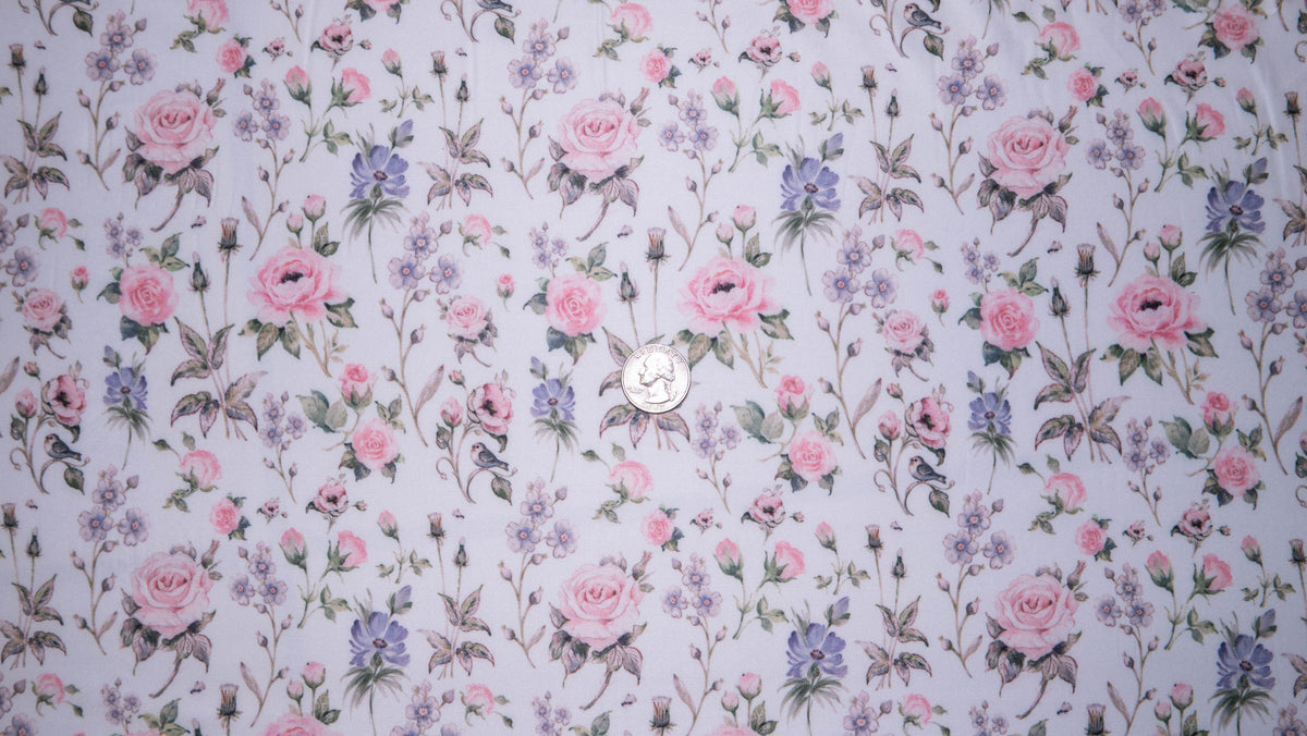 Wildflower #29 Double Brushed Polyester Spandex Apparel Stretch Fabric 190 GSM 58"-60" Wide By The Yard