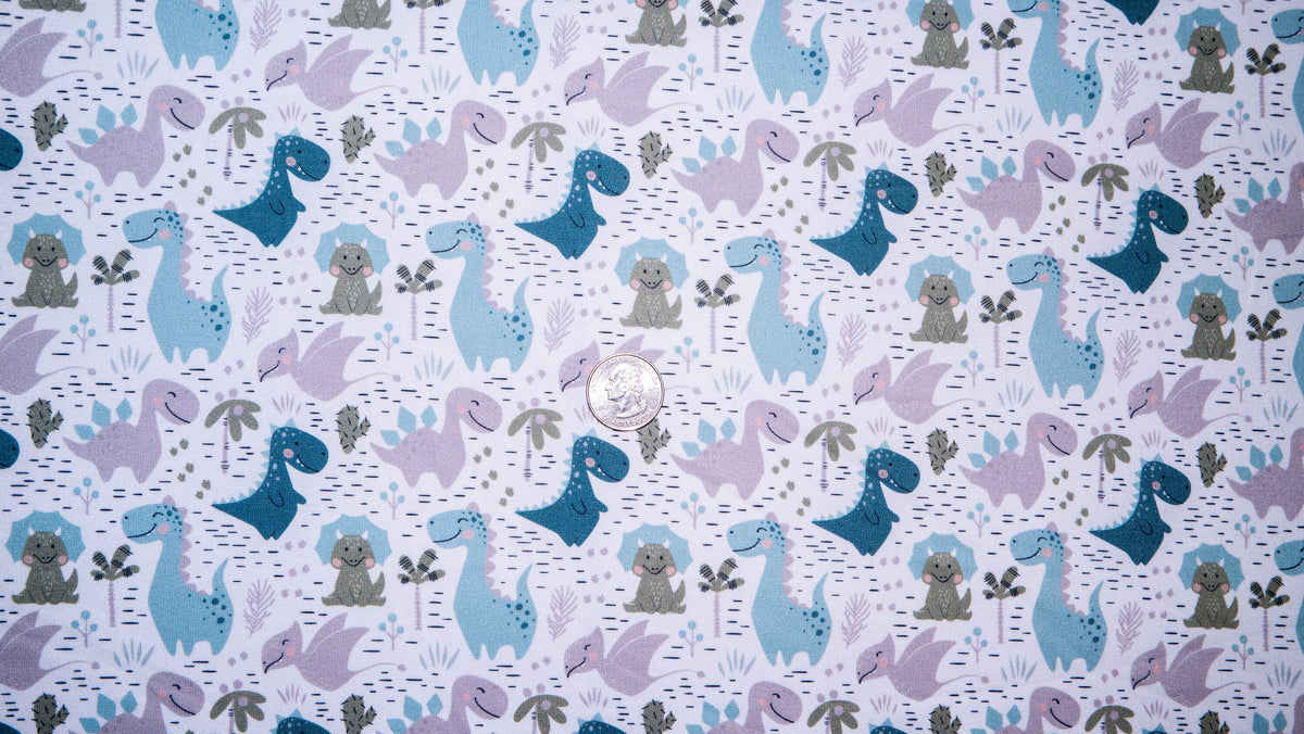Dinosaur #40 Double Brushed Polyester Spandex Apparel Stretch Fabric 190 GSM 58"-60" Wide By The Yard