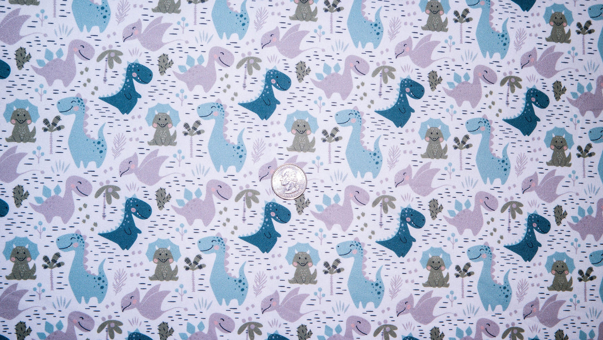 250 GSM DBP Dinosaur #40 Double Brushed Polyester Spandex Apparel Stretch Fabric 58"-60" Wide By The Yard