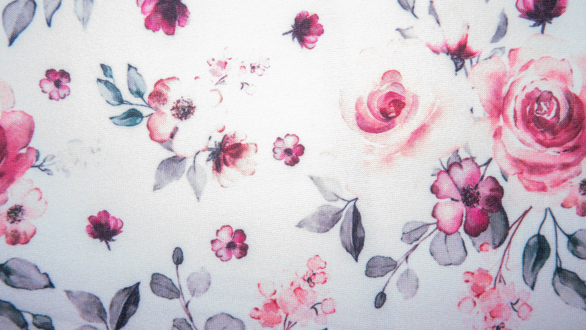 Watercolor Floral #41 Double Brushed Polyester Spandex Apparel Stretch Fabric 190 GSM 58"-60" Wide By The Yard