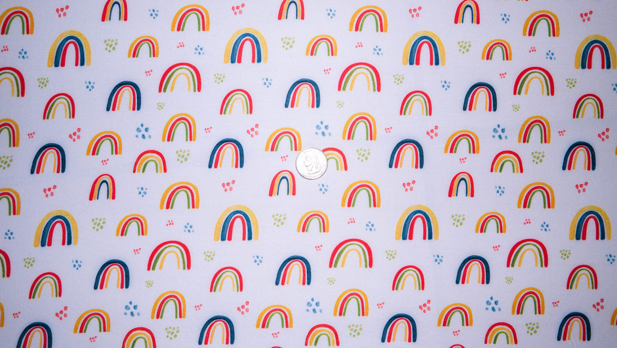 Rainbow #42 Double Brushed Polyester Spandex Apparel Stretch Fabric 190 GSM 58"-60" Wide By The Yard