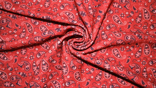 Bandana Bullet Print #242 Ribbed Scuba Techno Double Knit 2-Way Stretch Poly Spandex Apparel Craft Fabric 58"-60" Wide BTY