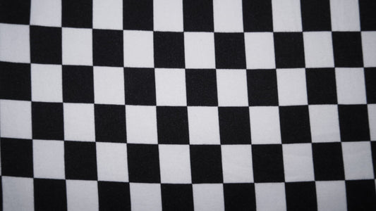 250 GSM DBP Double Brushed Poly Checker Board Print #55 Poly Spandex Apparel Stretch Fabric  58"-60" Wide By The Yard