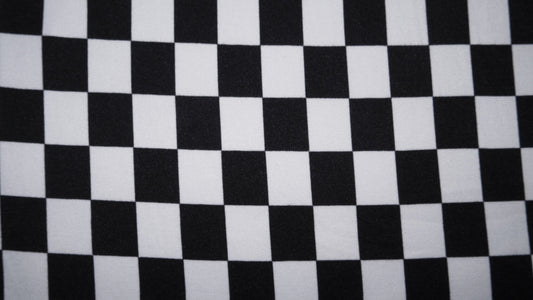 Double Brushed Poly Checker Board Print #55 Poly Spandex Apparel Stretch Fabric 190 GSM 58"-60" Wide By The Yard
