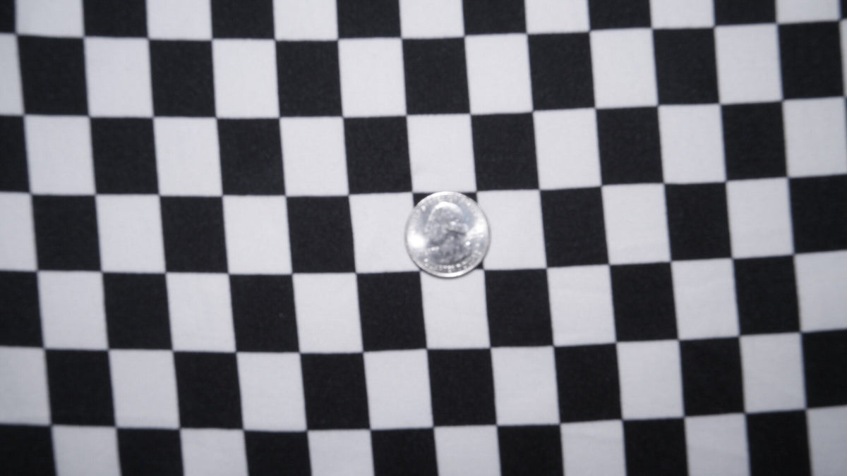 Double Brushed Poly Checker Board Print #55 Poly Spandex Apparel Stretch Fabric 190 GSM 58"-60" Wide By The Yard