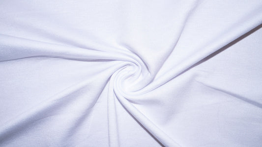 Brushed White French Terry #42 95% Rayon 5 Spandex 210 GSM Apparel Fabric Stretch Medium Weight Soft 58"-60" Wide By The Yard