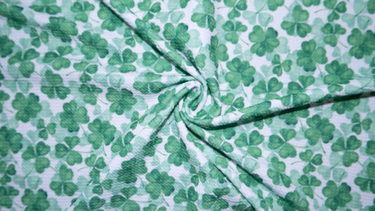 Four Leaf Clover Bullet Print #354 Ribbed Scuba Techno Double Knit 2-Way Stretch Poly Spandex Apparel Craft Fabric 58"-60" Wide BTY
