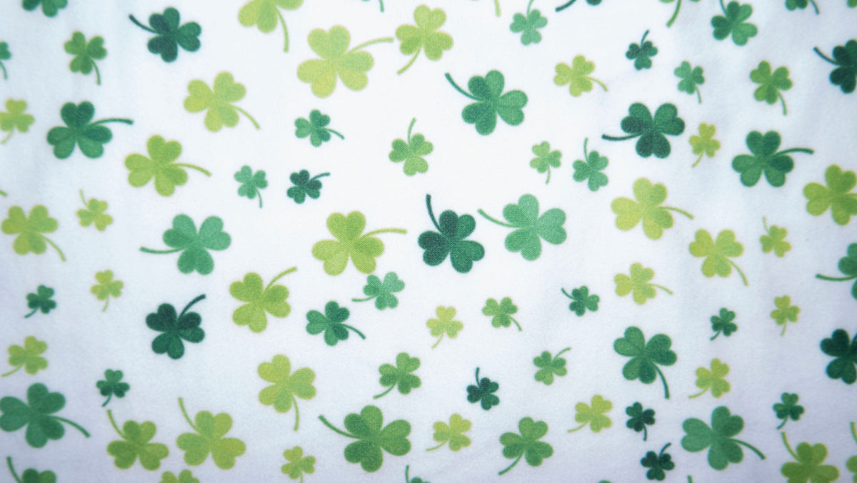 Four Leaf Clover Print #151 Double Brushed Polyester Spandex Apparel Stretch Fabric 190 GSM 58"-60" Wide By The Yard