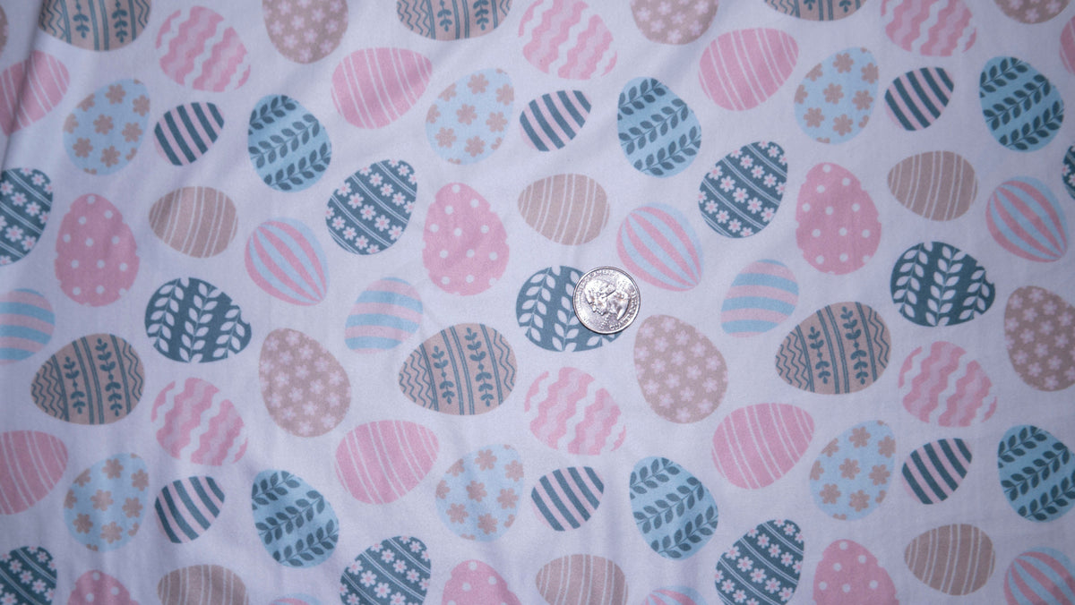 Pastel Eggs #170 Double Brushed Polyester Spandex Apparel Stretch Fabric 190 GSM 58"-60" Wide By The Yard