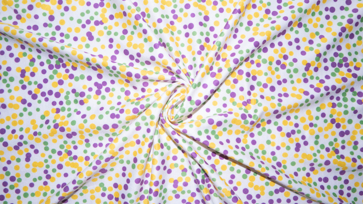 Fun Dots #175 Double Brushed Polyester Spandex Apparel Stretch Fabric 190 GSM 58"-60" Wide By The Yard