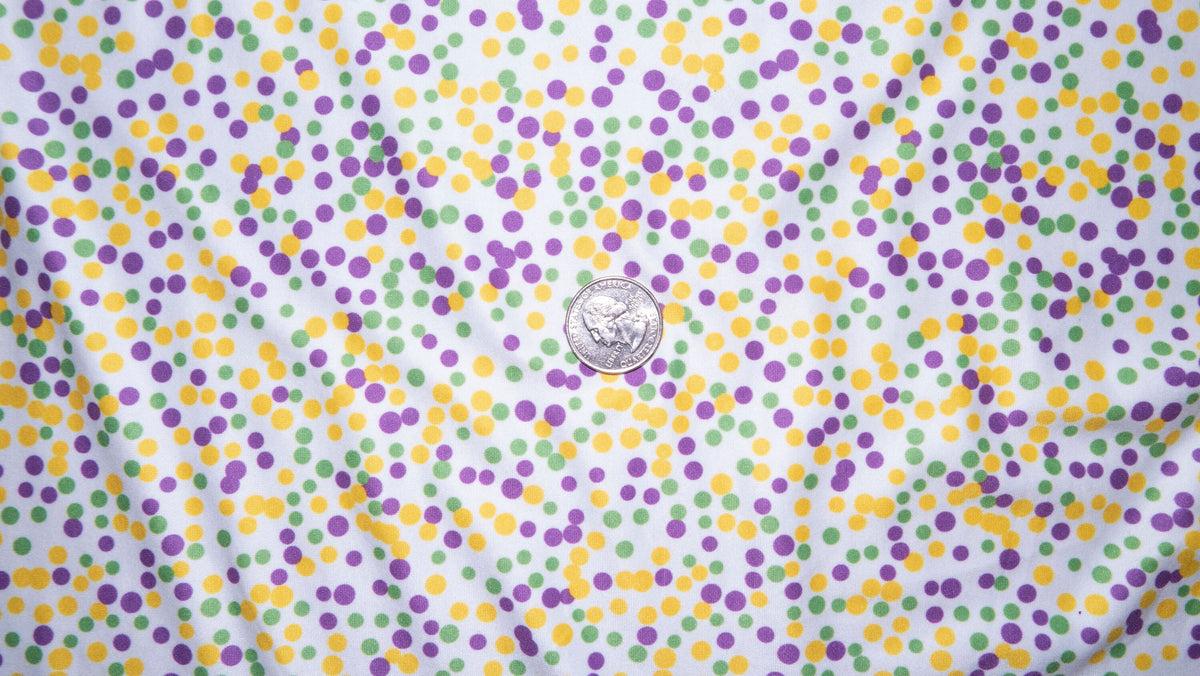 Fun Dots #175 Double Brushed Polyester Spandex Apparel Stretch Fabric 190 GSM 58"-60" Wide By The Yard
