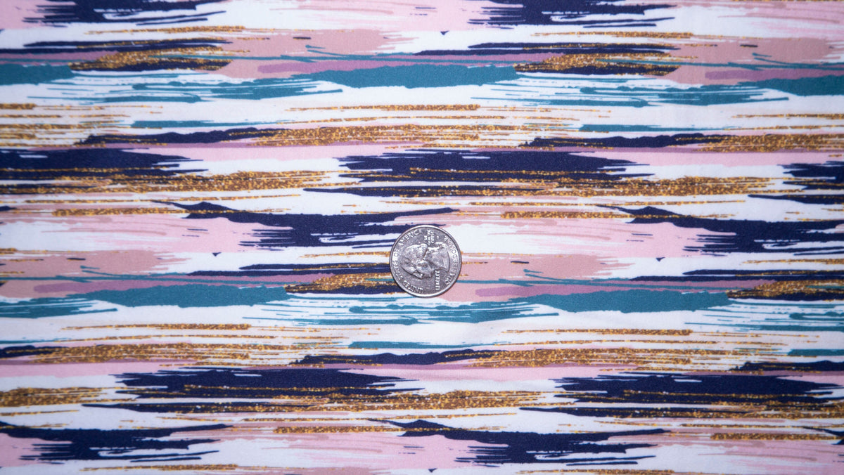 Brushstroke DBP Print #191 Double Brushed Polyester Spandex Apparel Stretch Fabric 190 GSM 58"-60" Wide By The Yard