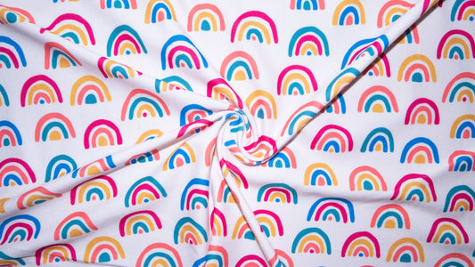 Rainbow DBP Print #207 Double Brushed Polyester Spandex Apparel Stretch Fabric 190 GSM 58"-60" Wide By The Yard