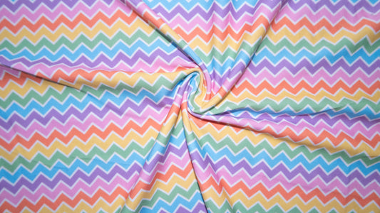 Chevron DBP Print #218 Double Brushed Polyester Spandex Apparel Stretch Fabric 190 GSM 58"-60" Wide By The Yard