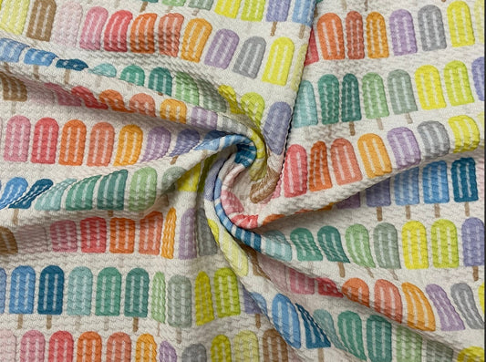 Popsicle Bullet Print #364 Ribbed Scuba Techno Double Knit 2-Way Stretch Poly Spandex Apparel Craft Fabric 58"-60" Wide BTY
