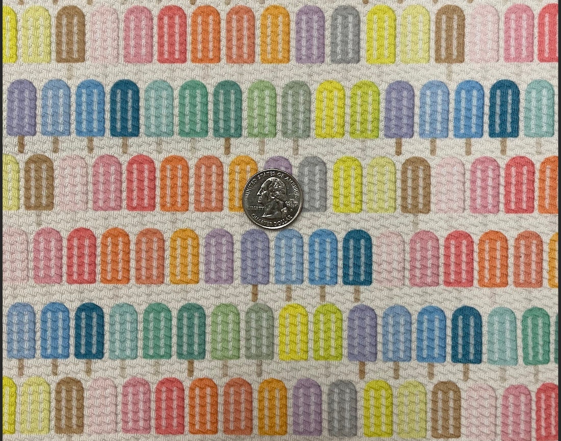 Popsicle Bullet Print #364 Ribbed Scuba Techno Double Knit 2-Way Stretch Poly Spandex Apparel Craft Fabric 58"-60" Wide BTY