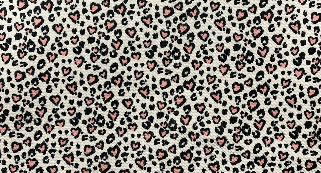 Pink Leopard Bullet Print #370 Ribbed Scuba Techno Double Knit 2-Way Stretch Poly Spandex Apparel Craft Fabric 58"-60" Wide BTY