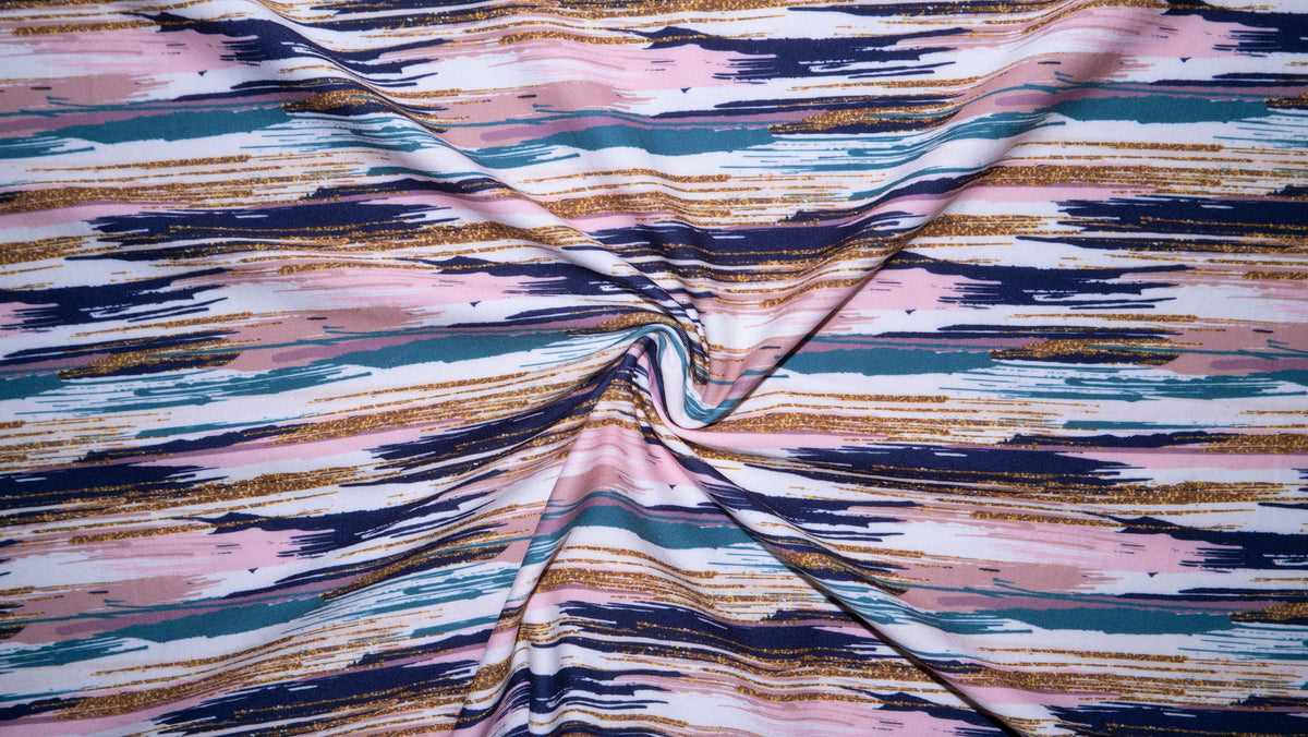 Brushstroke DBP Print #191 Double Brushed Polyester Spandex Apparel Stretch Fabric 190 GSM 58"-60" Wide By The Yard